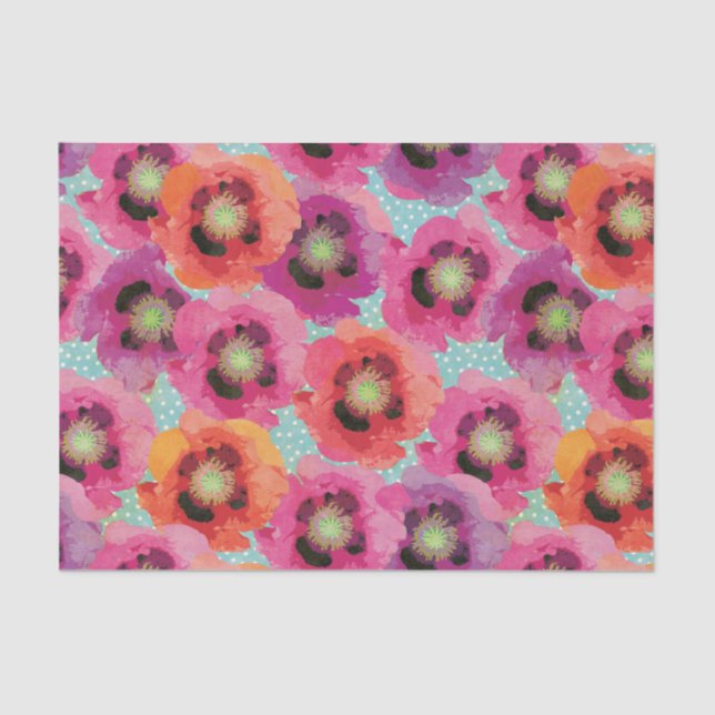 Poppy Blossoms Tissue Paper (Front)
