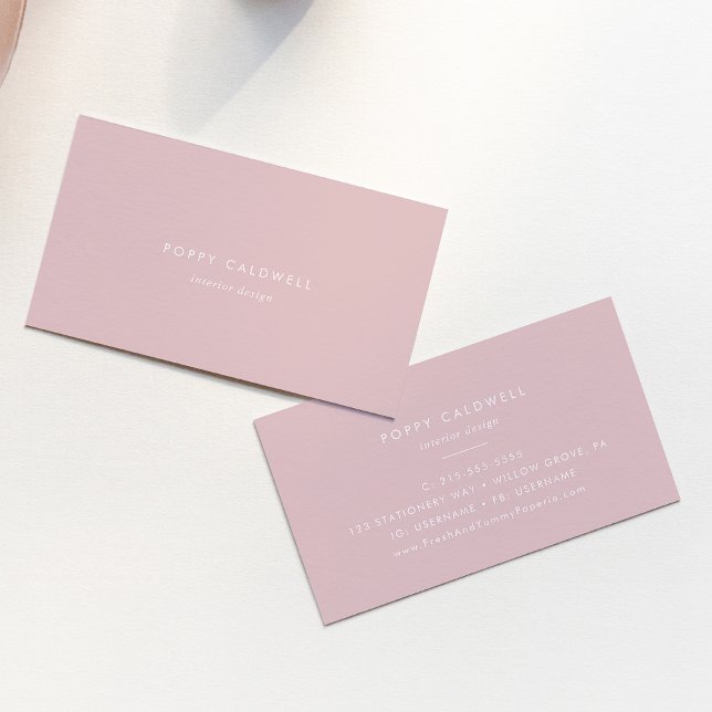 POPPY Blush Pink Modern Aesthetician Beauty Salon Business Card (POPPY Blush Pink Modern Esthetician Beauty Salon Business Card)