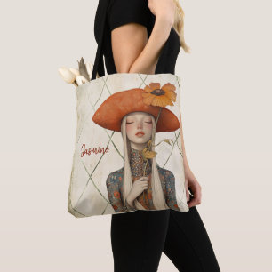Poppy   Boho Art Personalised Tote Bag