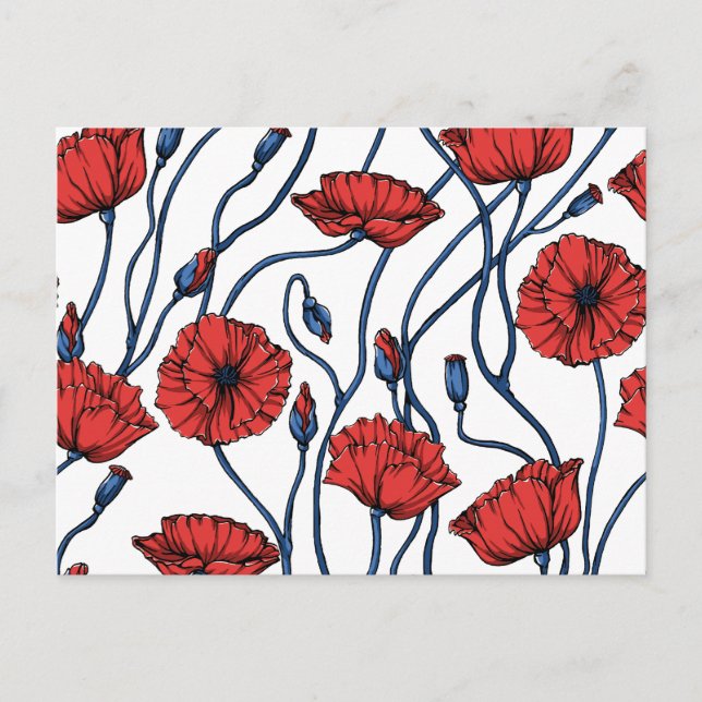 Poppy Bouquet Postcard (Front)