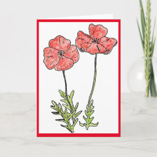 Poppy card blank