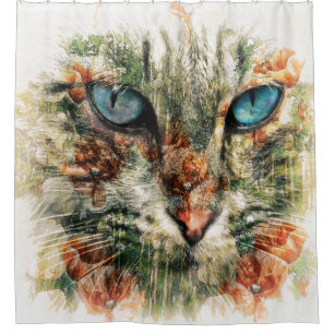 Poppy Cat Shower Curtain