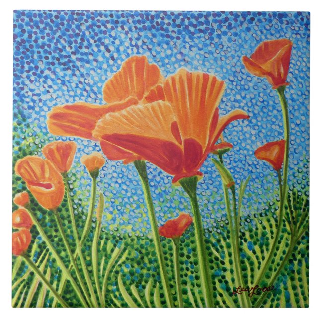 Poppy Ceramic Tile (Front)
