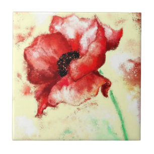 Poppy Ceramic Tile - Painting Art