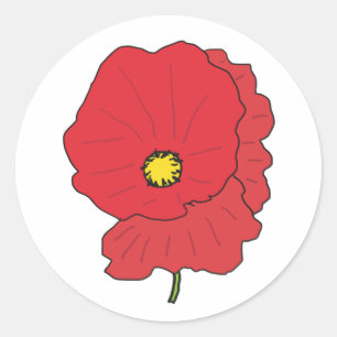 Poppy Classic Round Sticker