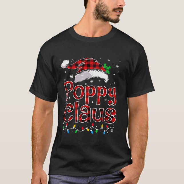 Poppy Claus Christmas Lights Pajama Family Matchin T-Shirt (Front)