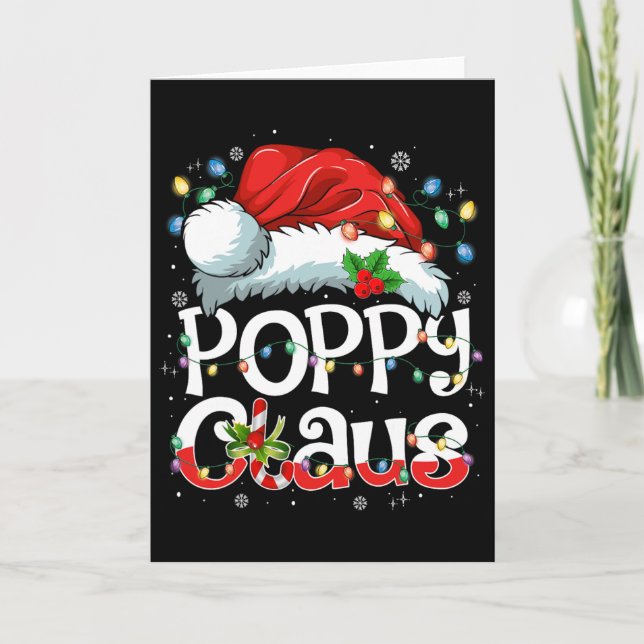 Poppy Claus Xmas Santa Matching Family Christmas P Card (Front)