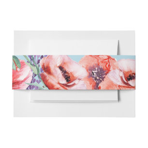Poppy Collection with Spun Sugar Blue Background I Invitation Belly Band