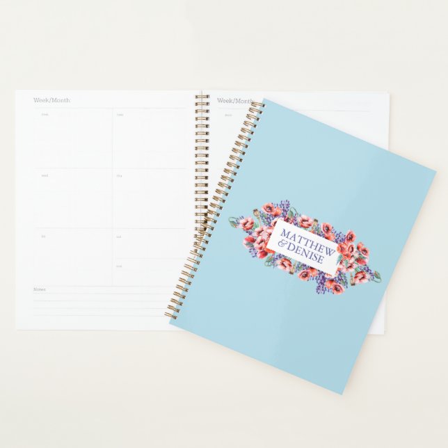 Poppy Collection with Spun Sugar Blue Background  Planner (Display)