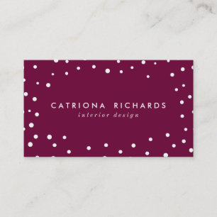 Poppy Confetti Dots Pattern Modern Business Card