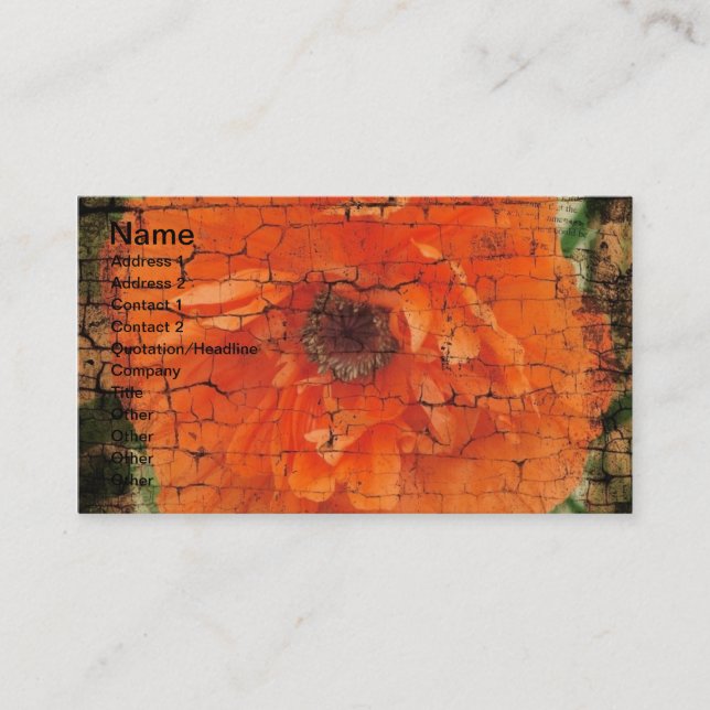 Poppy Crackle Business Card (Front)