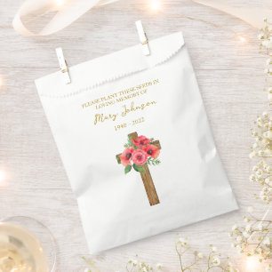 Poppy Cross Seed Packet Funeral Favor Bag