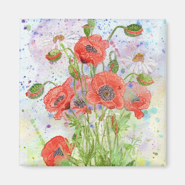 'Poppy Crowd' Magnet (Front)