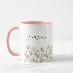 POPPY Cute Pastel Wildflower Floral Mama Mug