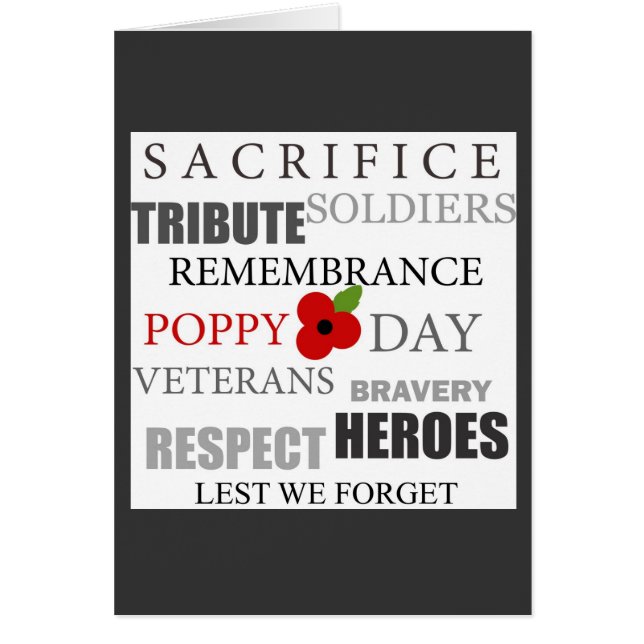 Poppy day words - Card (Front)
