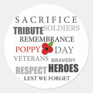 Poppy day words - Sticker