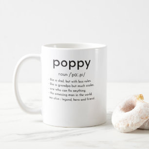 Poppy definition funny grandpa Father's day Coffee Mug