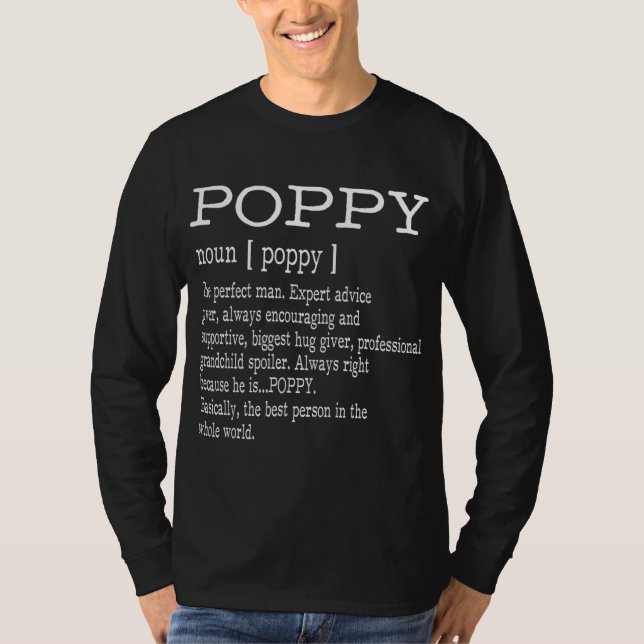 Poppy Definition Grandpa Father's Day Gifts - Men T-Shirt (Front)