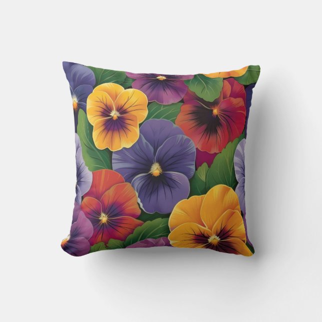 Poppy design throw cushion (Front)