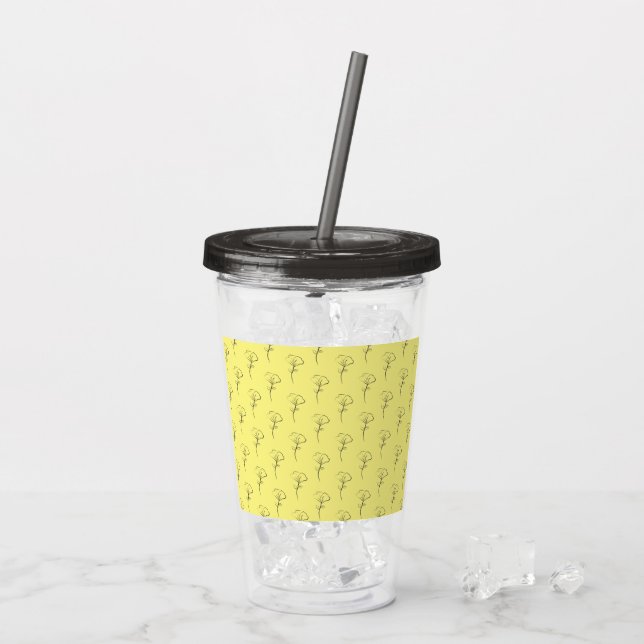 Poppy Drawing Acrylic Tumbler (Back Ice)