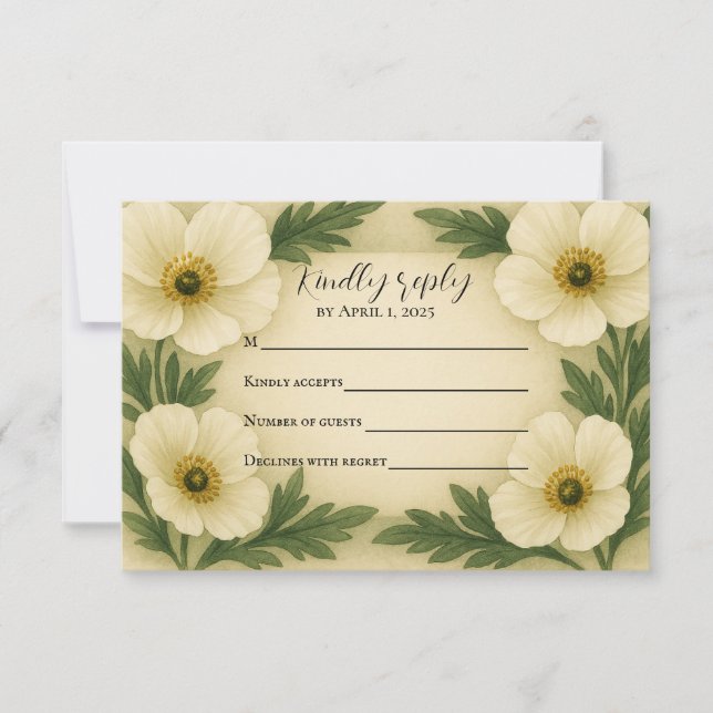 Poppy Drift RSVP Card (Front)
