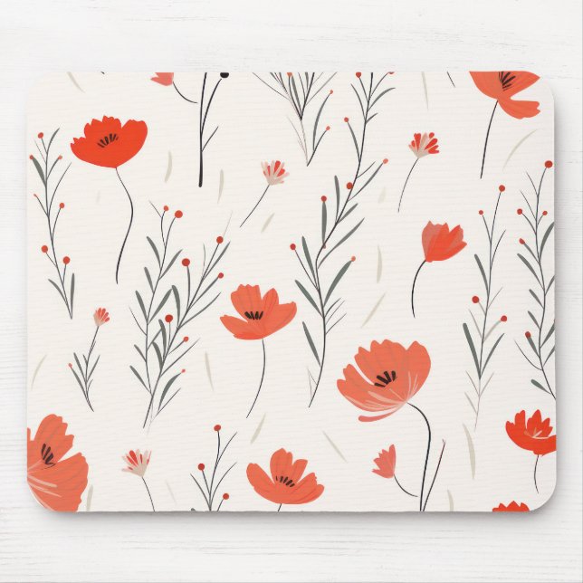 Poppy Elegance Mouse Pad (Front)