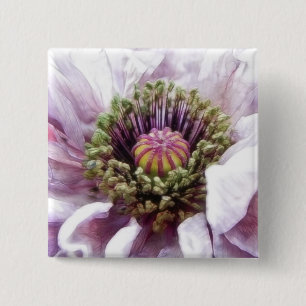 Poppy - Elegant Purple Ruffles 15 Cm Square Badge