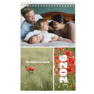 Poppy family photo for grandparents Calendar