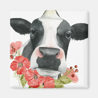 Poppy Farm - Cow with Flowers