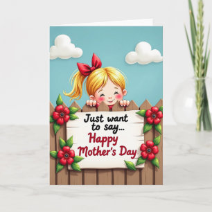 Poppy Fence Mothers Day Card