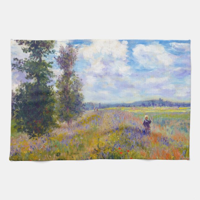 Poppy Field, Argenteuil, 1875 Claude Monet Tea Towel (Horizontal)