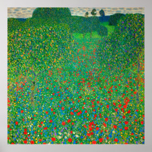 Poppy Field by Gustav Klimt Poster