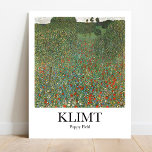 Poppy Field by Gustav Klimt Poster<br><div class="desc">Bring the beauty of nature into your home with this stunning poster of Gustav Klimt’s “Poppy Field.” Painted in 1907, this piece depicts a field full of poppies, with a long perspective and deep horizon. The polarizing effect of the red-green color opposition comes into effect in this poppy-filled landscape. Instead...</div>