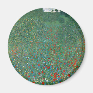 Poppy Field by Gustav Klimt, Vintage Art Nouveau Magnet