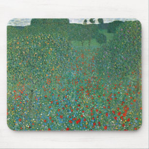 Poppy Field by Gustav Klimt, Vintage Art Nouveau Mouse Pad