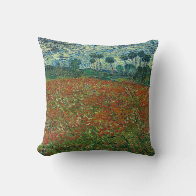 Poppy field by Vincent van Gogh Fine Art Cushion (Front)