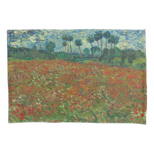 Poppy field by Vincent van Gogh Fine Art Pillowcase