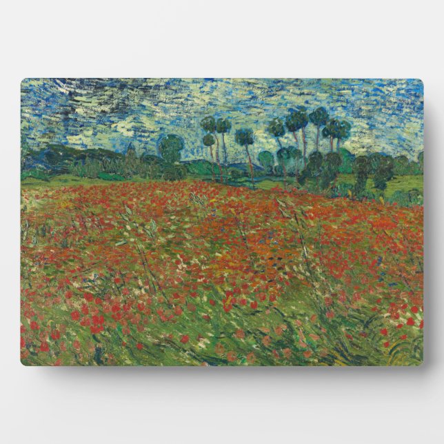 Poppy field by Vincent van Gogh Fine Art Plaque (Front)