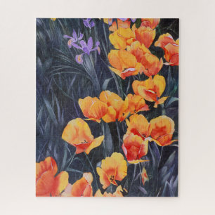 Poppy Field Colourful Impressionistic Painting Jigsaw Puzzle