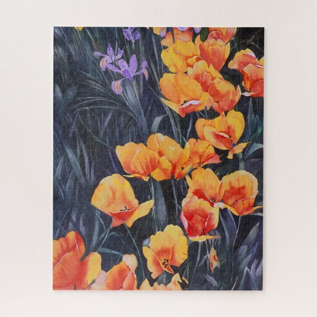 Poppy Field Colourful Impressionistic Painting Jigsaw Puzzle (Vertical)