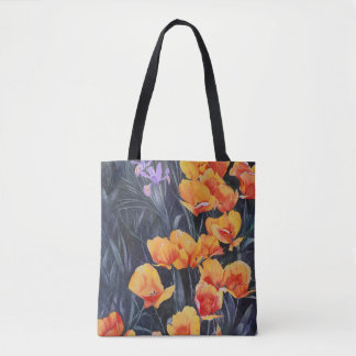 Poppy Field Colourful Impressionistic Painting Tote Bag