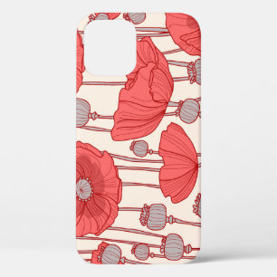Poppy Field Dance: Seamless Floral Rhapsody iPhone 12 Case