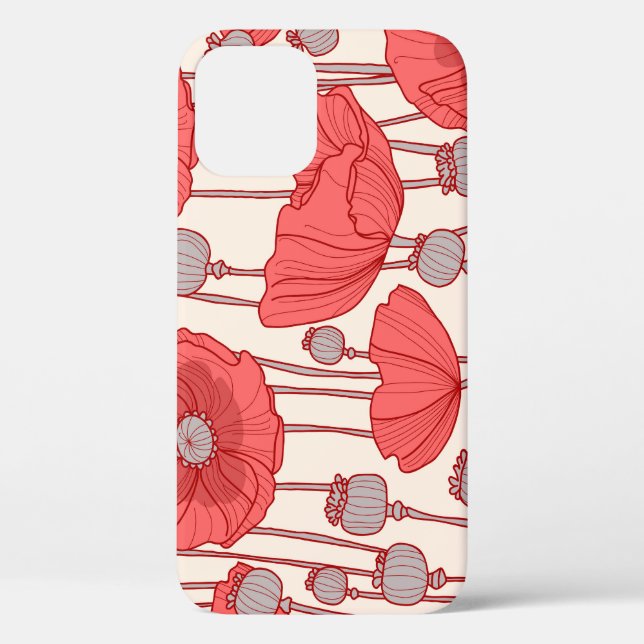 Poppy Field Dance: Seamless Floral Rhapsody Case-Mate iPhone Case (Back)