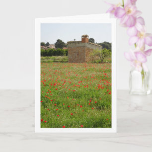 Poppy Field Farmhouse Portrait Card