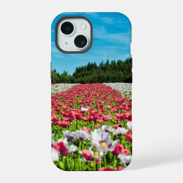 Poppy Field iPhone 15 Case (Back)