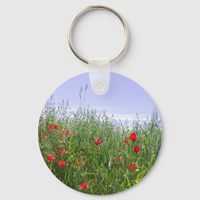 Poppy Field Keychain (Front)