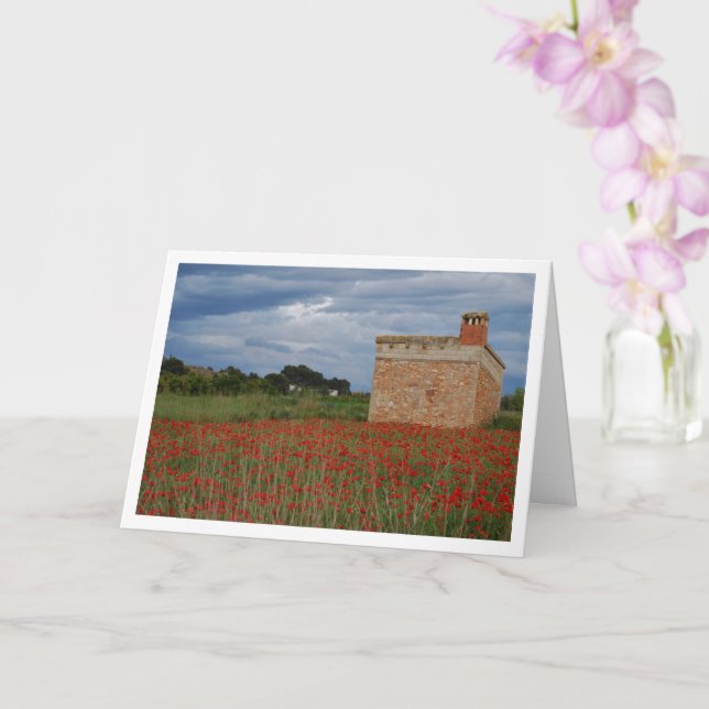 Poppy Field Landscape Card (Orchid)