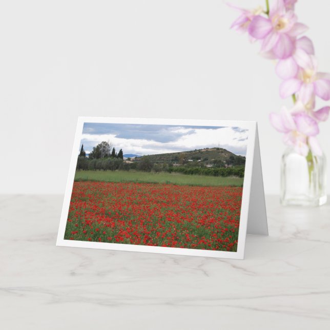 Poppy Field Landscape Card (Orchid)