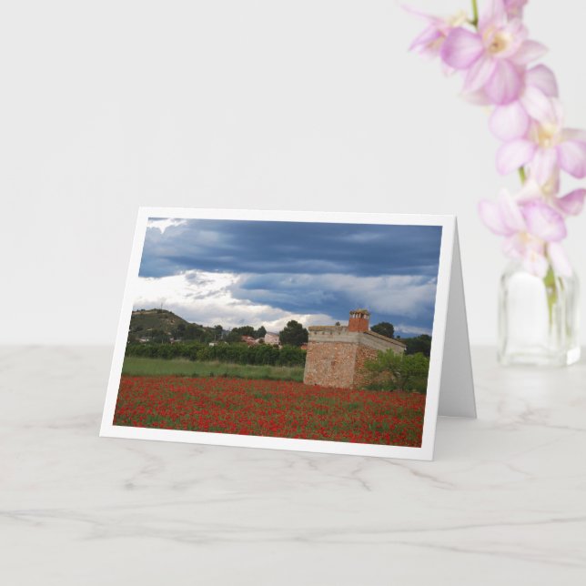 Poppy Field Landscape Card (Orchid)