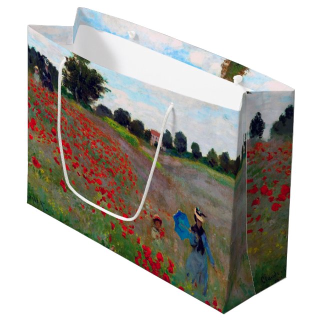 Poppy Field, Monet Large Gift Bag (Front Angled)